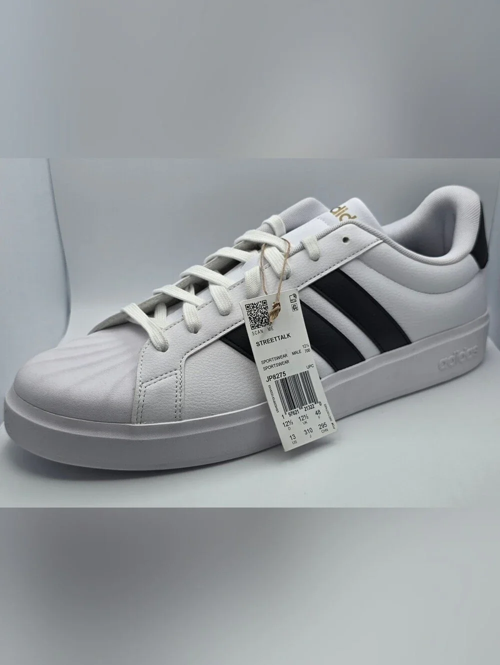 adidas Streetalk White Sneakers with Black Stripes